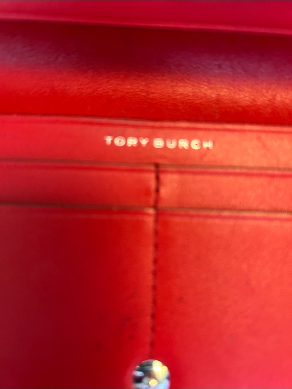 Tory Burch Robinson Spazzolato Zip Slim Red Patent Leather Zip Wallet - Picture 7 of 10
